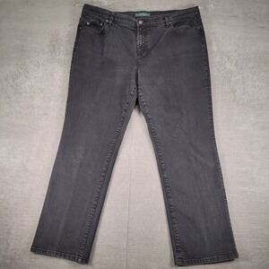 Lauren Jeans Co. Black Wash Denim Jeans Classic Fit Womens 16W‎